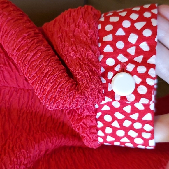 Vntg EUC David Warren NY 80's red peplum tiered dress 12 - Picture 9 of 16